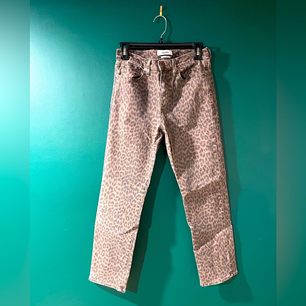 Pistola Leopard Straight Leg Jeans